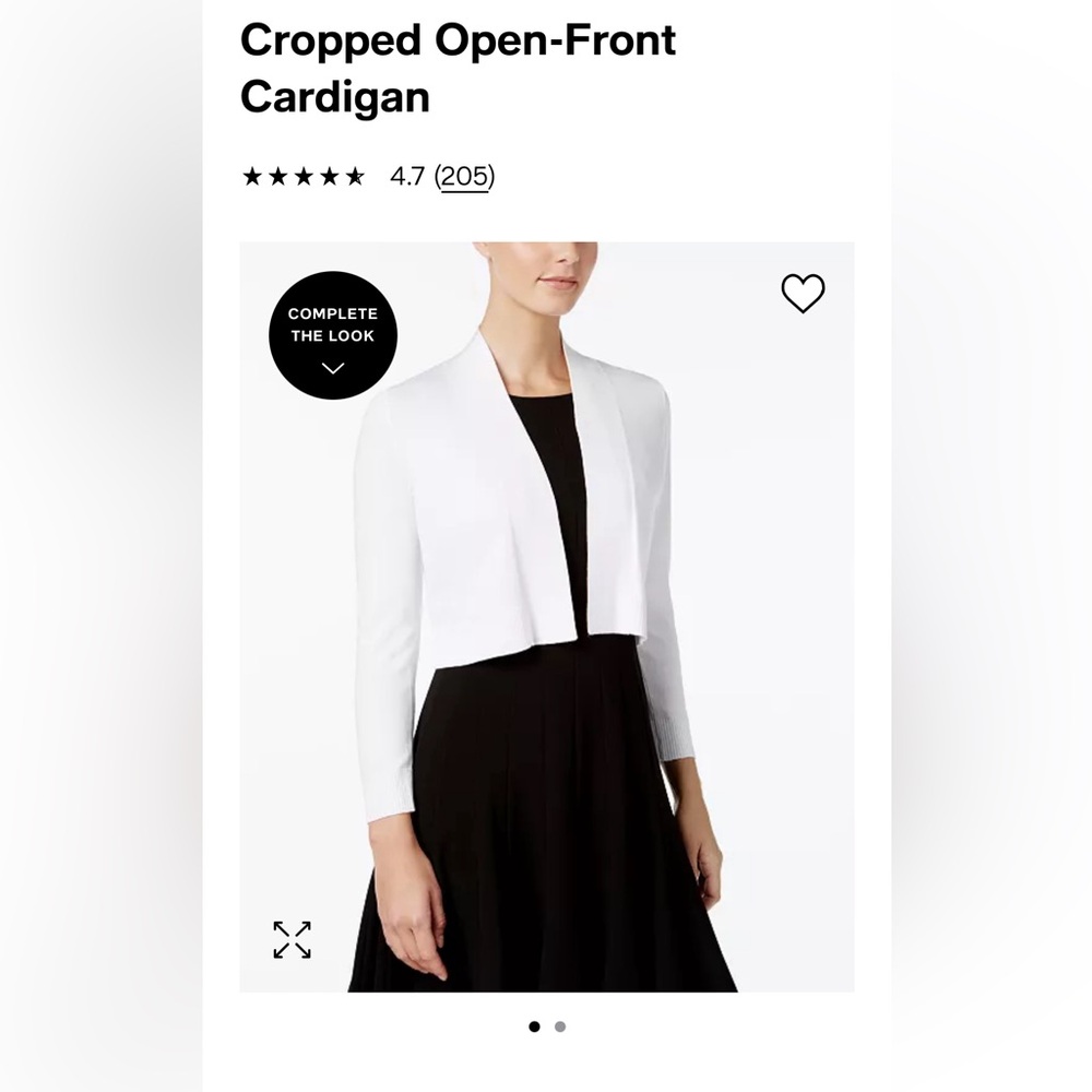 Calvin Klein cropped open front cardigan (white)